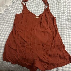 Women's Rust khush romper with adjustable ties